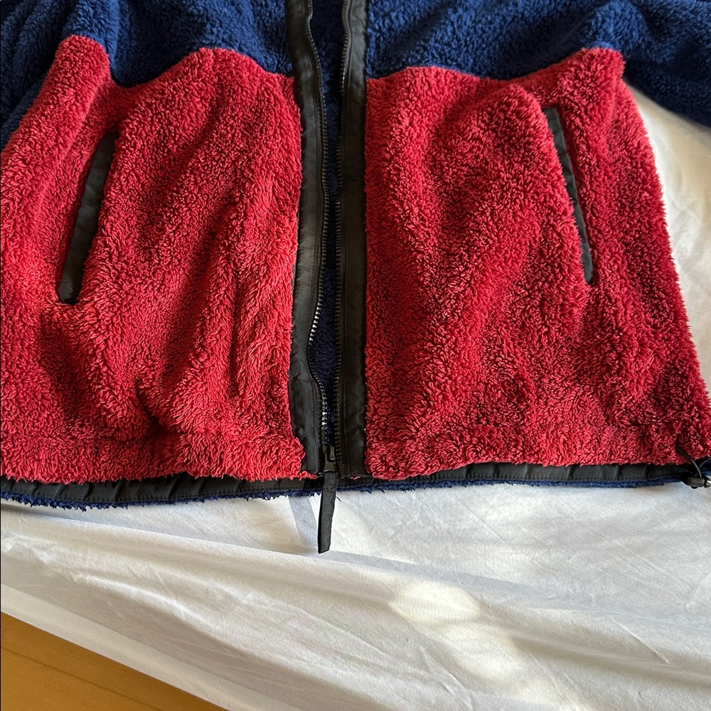 Original Use Mens Colorblock Puffer Jacket in Navy, Red & Black - Picture 3 of 4